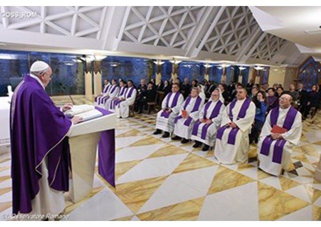 Pope Francis celebrates Mass at the Casa Santa Marta - RV