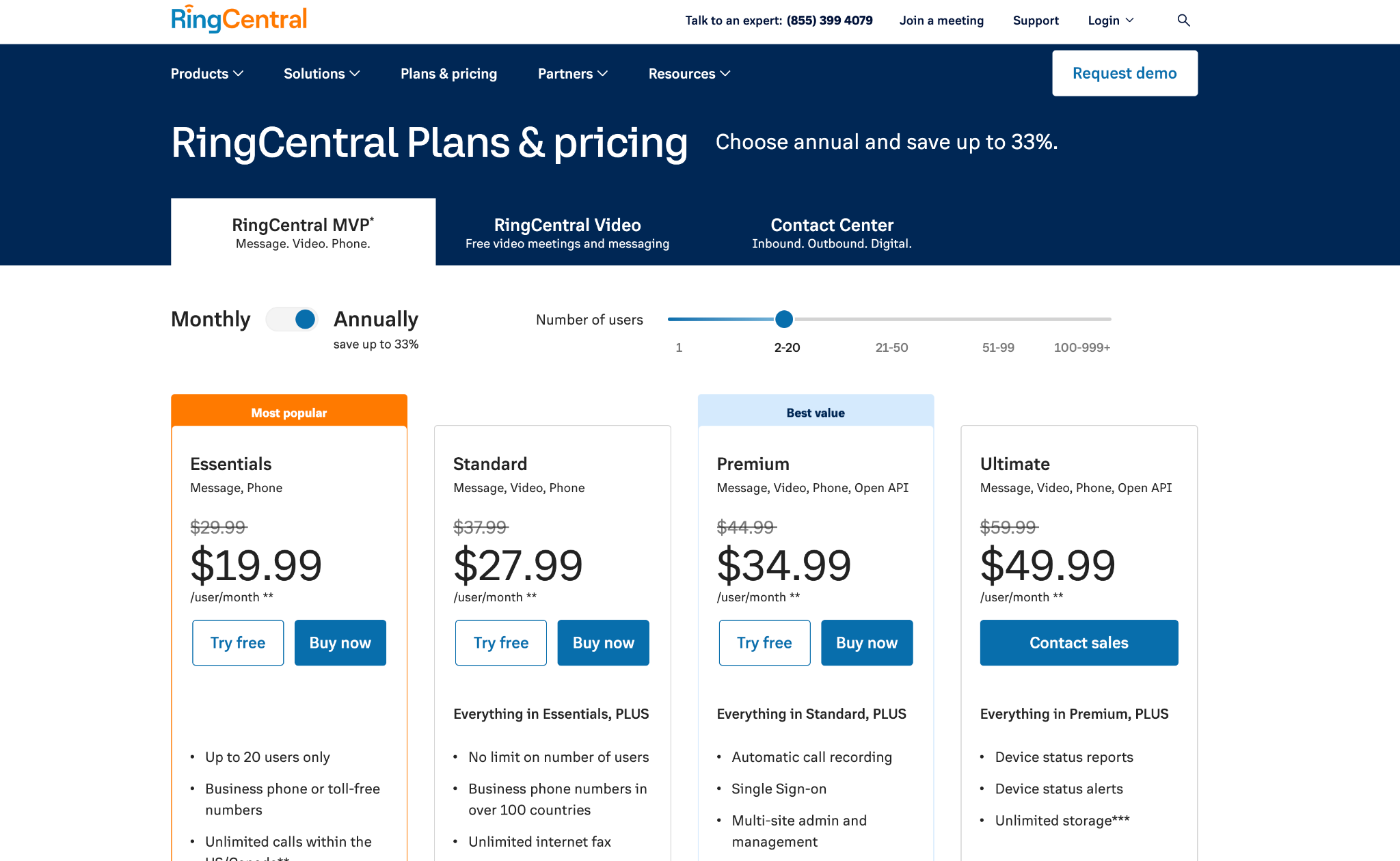 ringcentral-Phone-Systems-with Salesforce-Integration-pricing