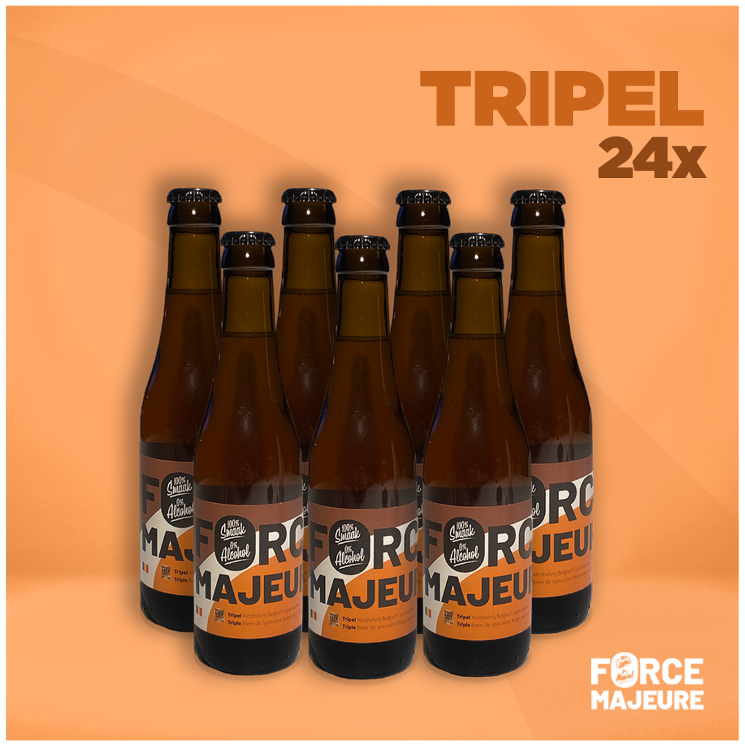 Bottles of Force Majeure Alcohol Free Tripel beer