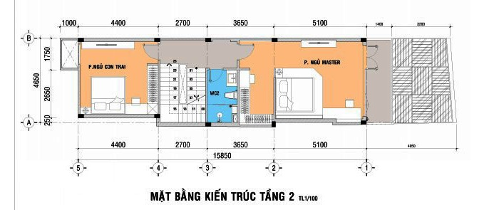 3 mẫu thiết kế nhà 5x15m có thang máy