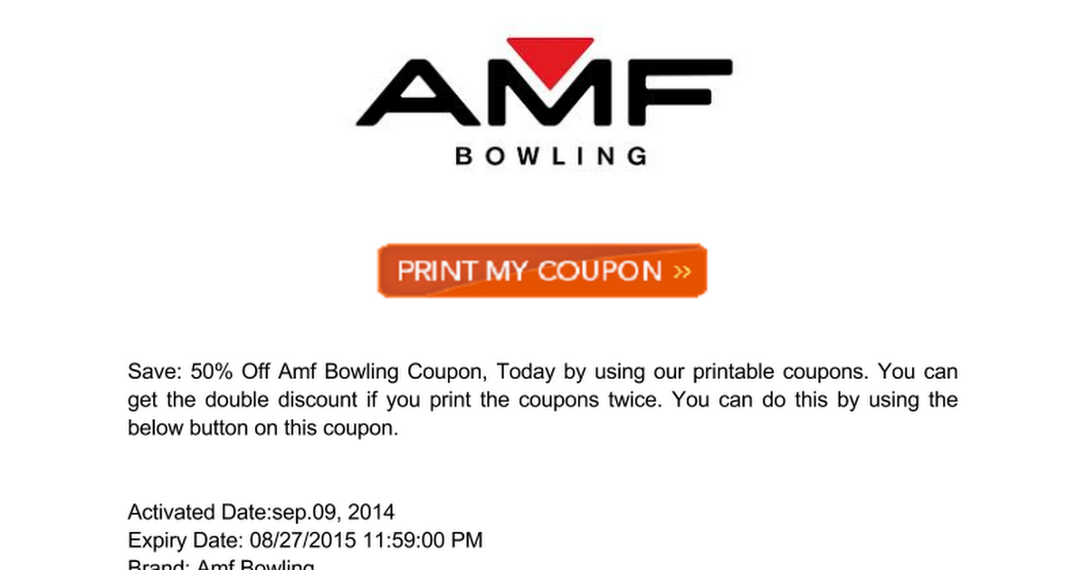 Amf Bowling Coupons 2014 Printable Amf Bowling Coupons 2014 Google Docs