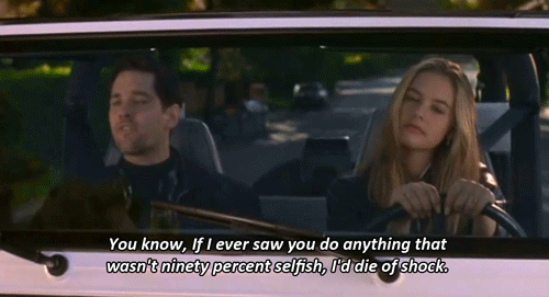 Image result for clueless gifs josh tells cher shes selfish