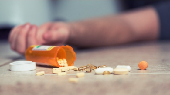 Pills from drug overdose
