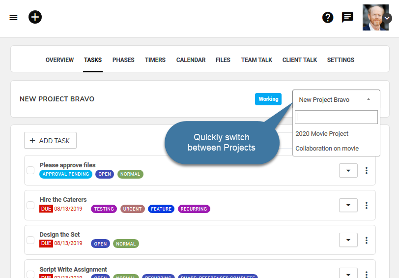 Screenshot of SuiteDash project dashboard discussed in this SuiteDash review blog post.