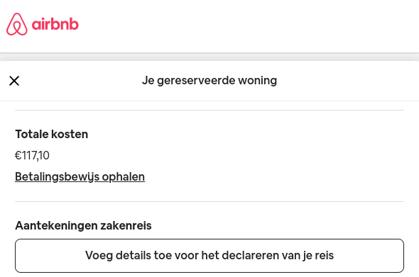 Airbnb servicekosten terugvorderen factuur downloaden