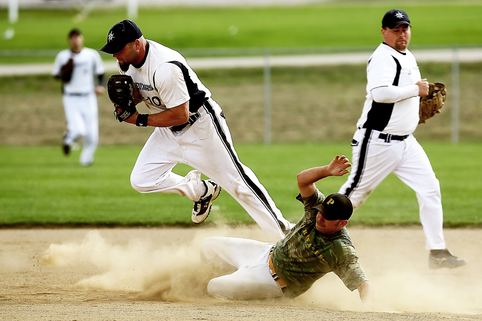 baseball players in action 