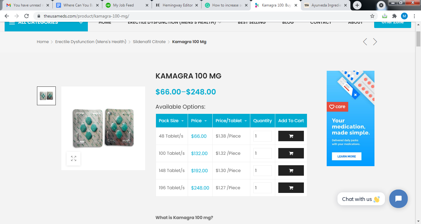 Buy Kamagra 100 Mg at The USA Meds