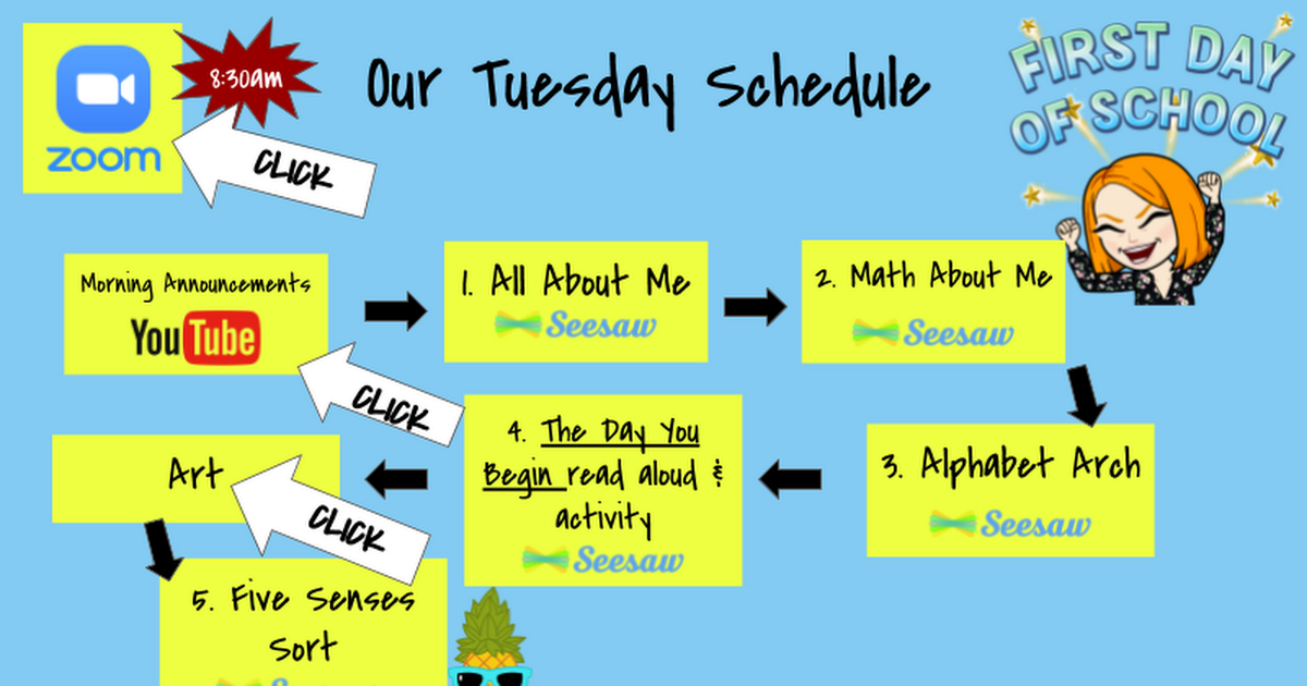 Our Tuesday Schedule 9/8