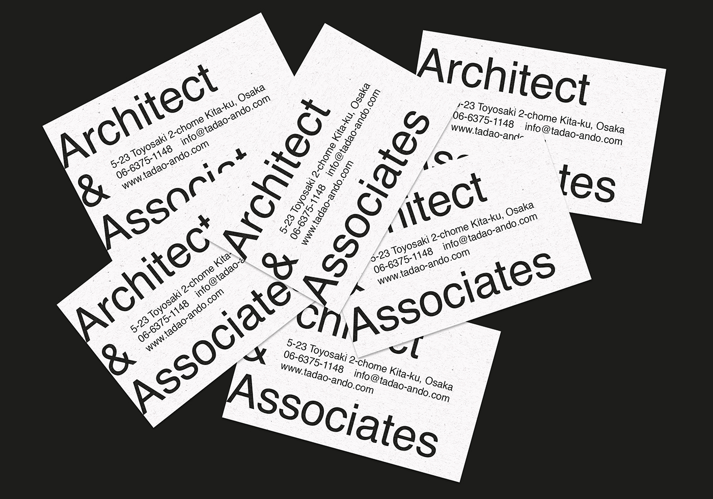 Tadao Ando architecture branding  identity Website card logo typography   design