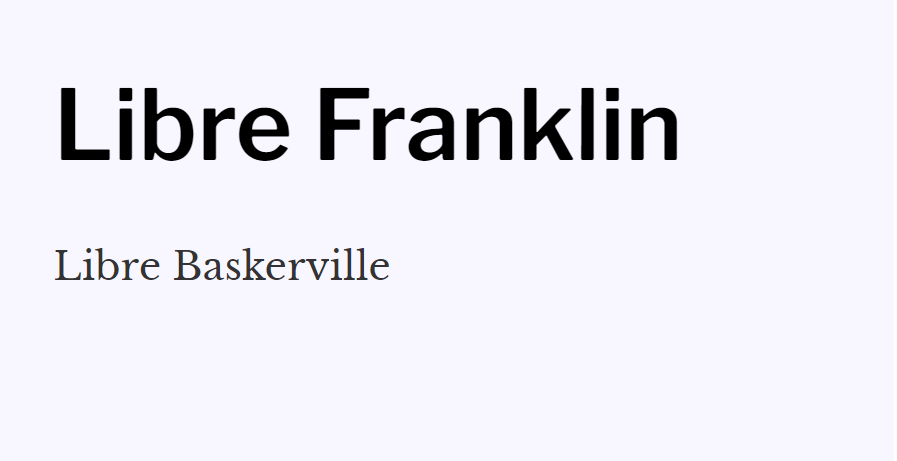 Libre Franklin and Libre Baskerville font pairing