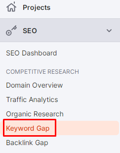 keyword gap słowa kluczowe seo