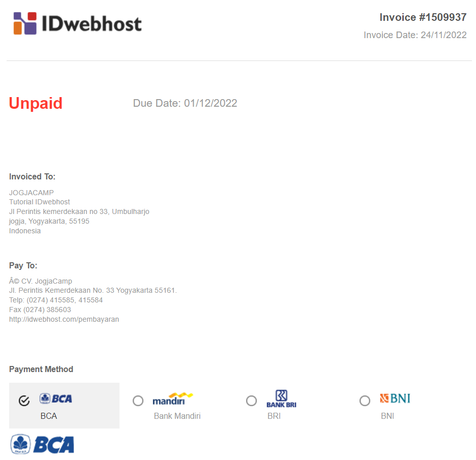 Cara Order Email Hosting IDwebhost