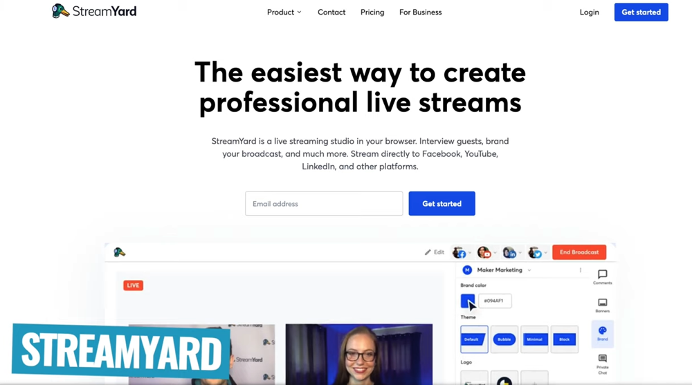 If you’re looking for a more professional software, StreamYard is a great option