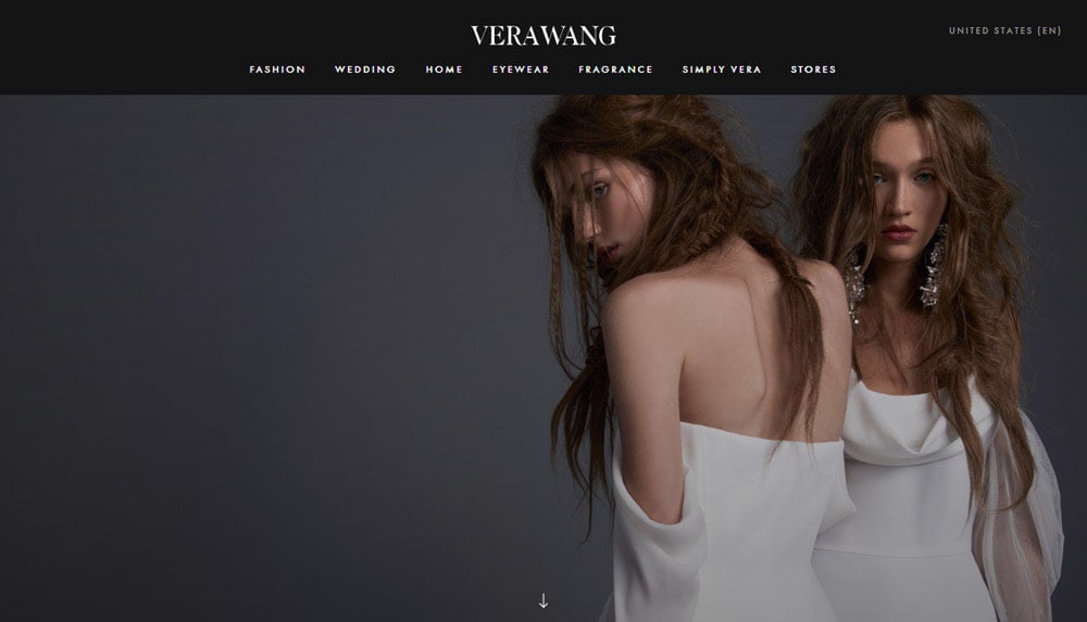 Vera Wang Homepage, 2017