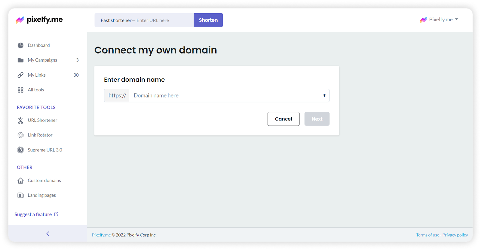 connect my own domain