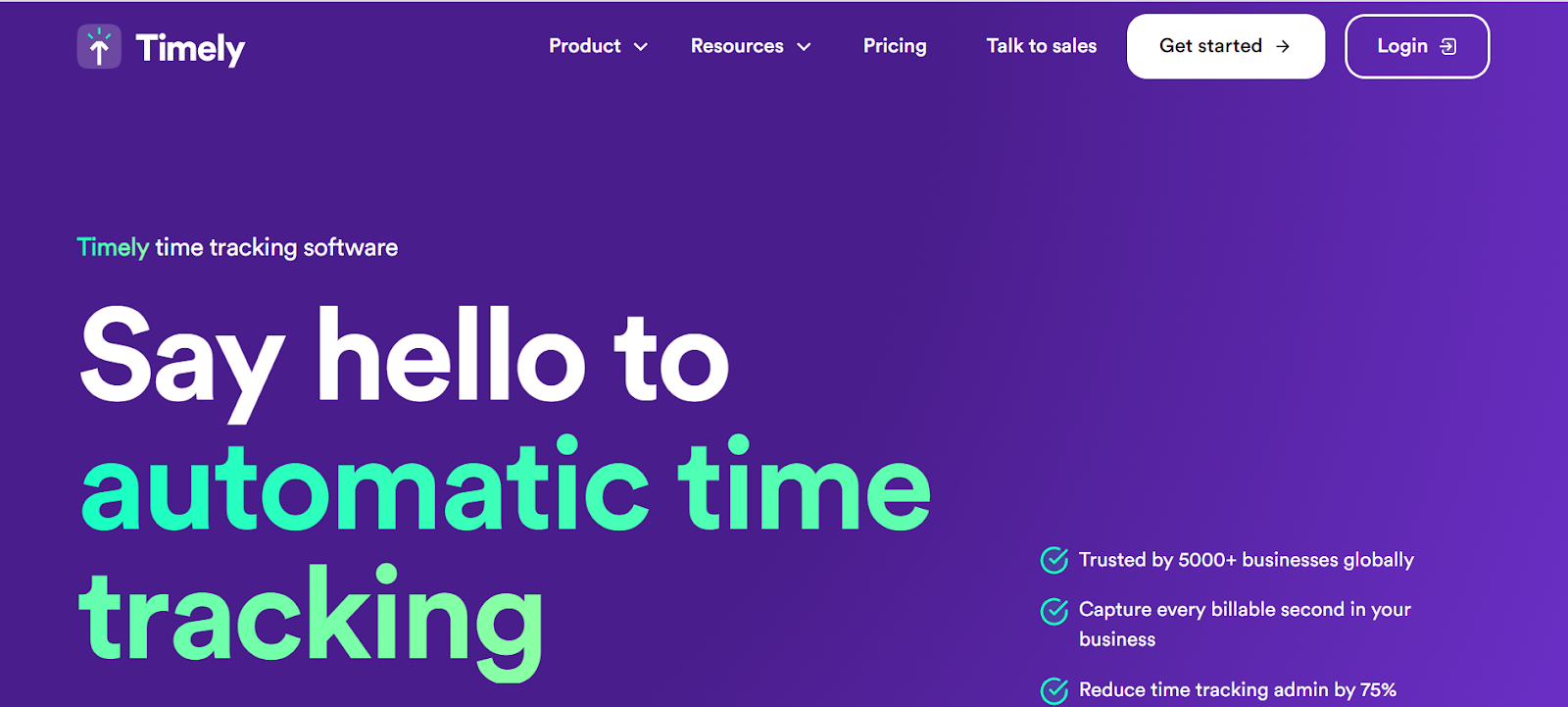 Website Timely - Time Recording App