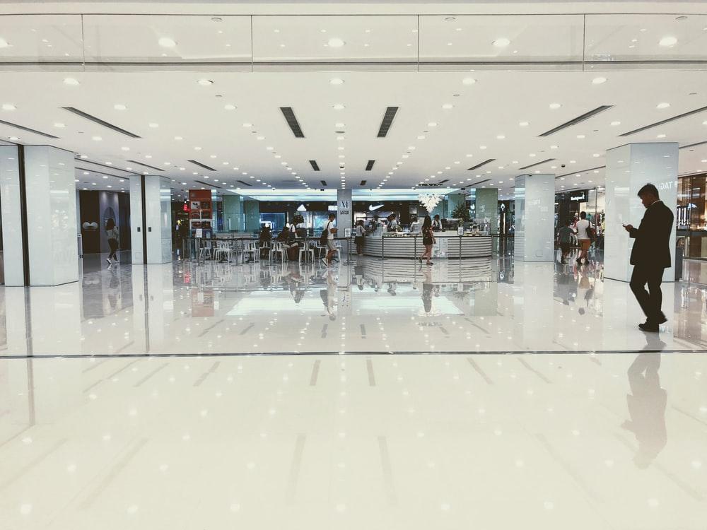 man walking in mall