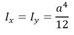 моменты инерции формула квадрат расчет