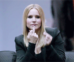 Veronica Mars giving the middle finger