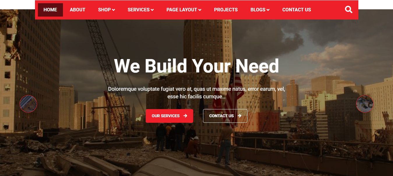 Construction WordPress theme for builders