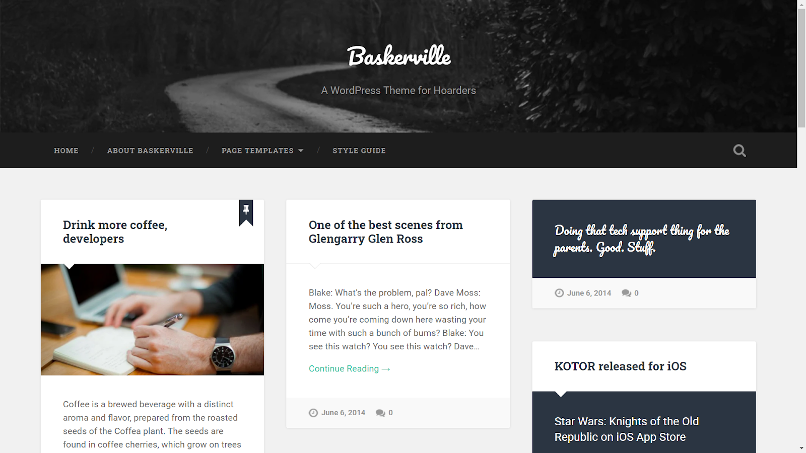 Masonry WordPress Themes - Baskerville