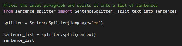 sentence paraphrasing python code