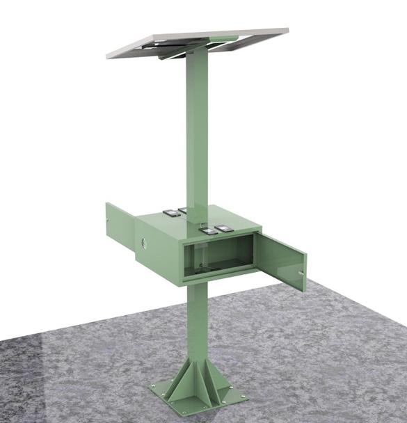 Solar powered charging station for mobile phones