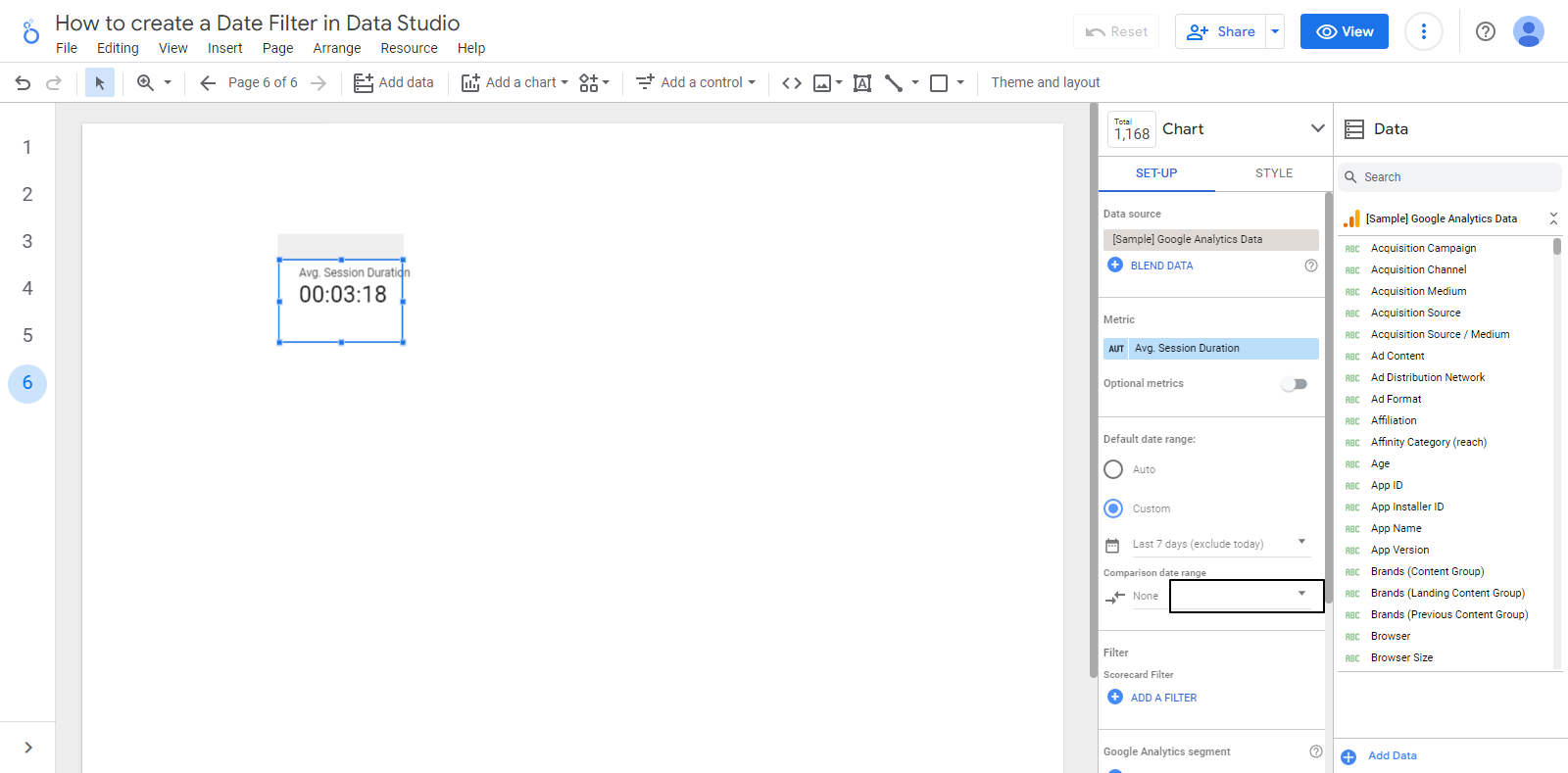 How To Create A Date Filter In Data Studio