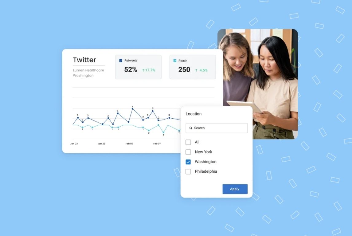 Image shows how Birdeye helps businesses gain insights to their social media activity