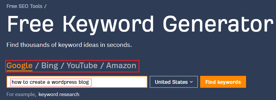 ahrefs free keyword generator