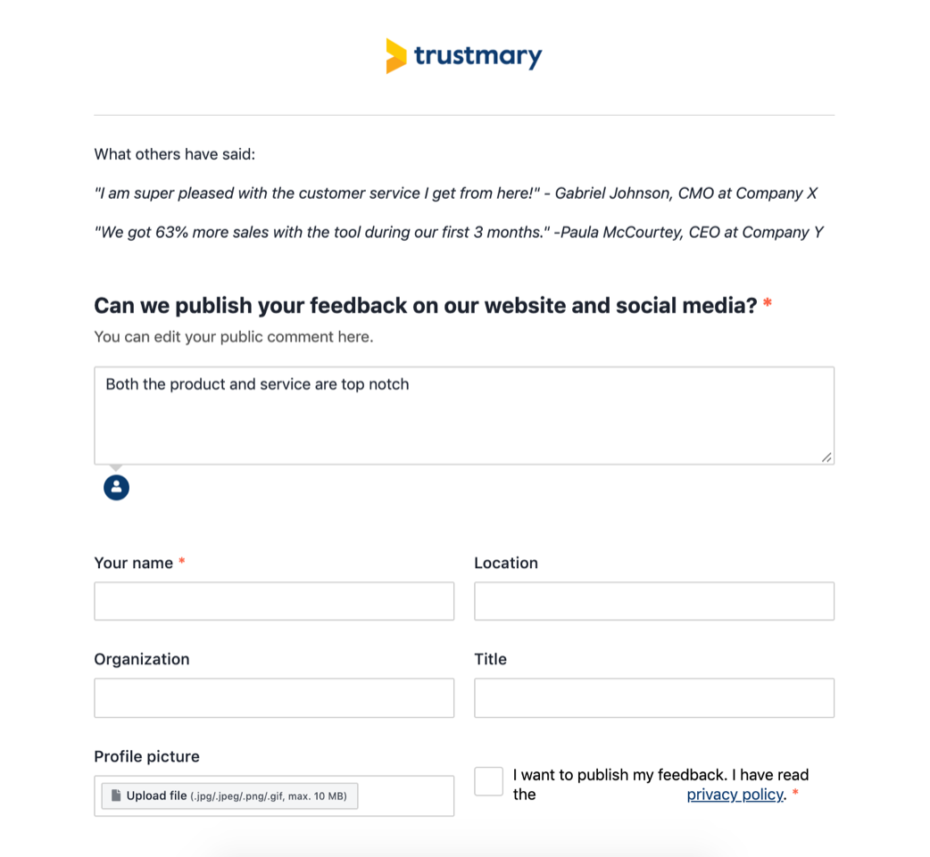 trustmary survey