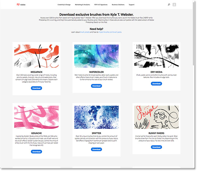 Cập nhật Nhận thêm hơn 1000 Brushes trong Photoshop CC 2018