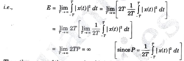 power of energy signal is zero over infinite time
