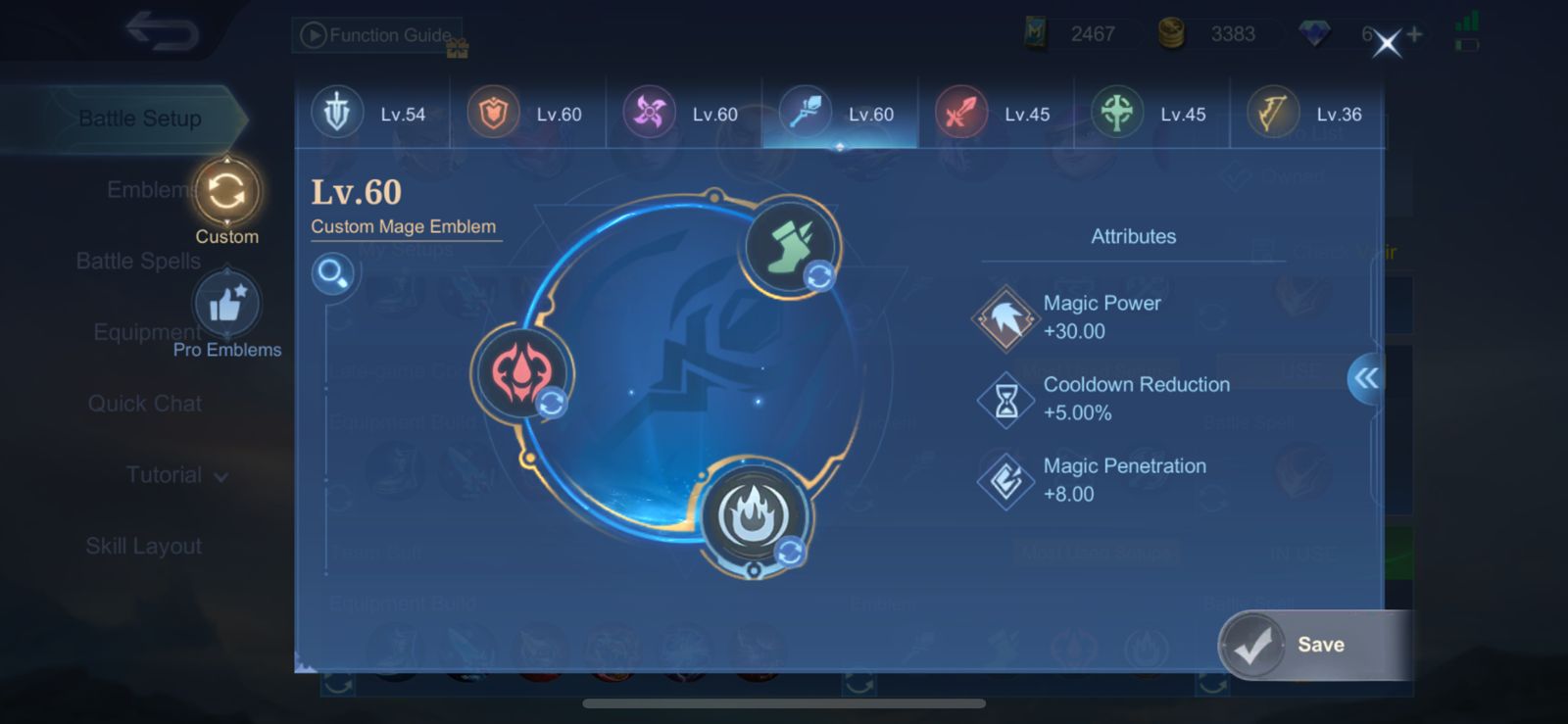 Custom Mage Emblem yang cocok untuk Valir pada Mobile Legends: Bang Bang. (Sumber: Garry/Froyonion)