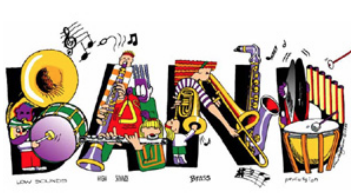 Band logo in instrument letters