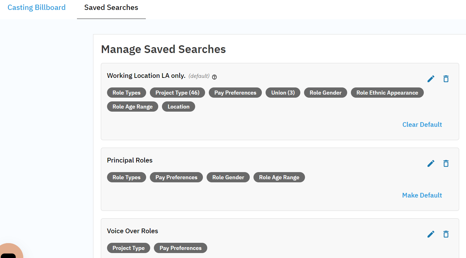 TALENT: How can I save search filters on Casting Billboard? – Casting