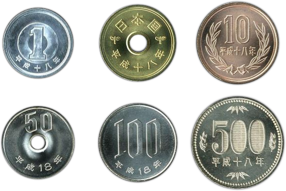 Japanese yen coins