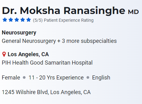 A screenshot of Positive reviews given by patients to Dr. Moksha for her services