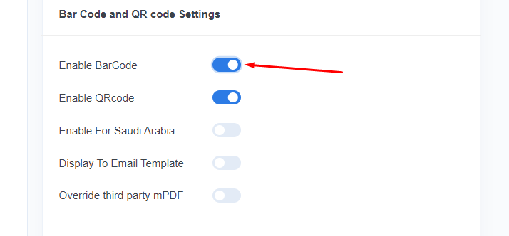 enable WooCommerce QR code & barcode in invoices