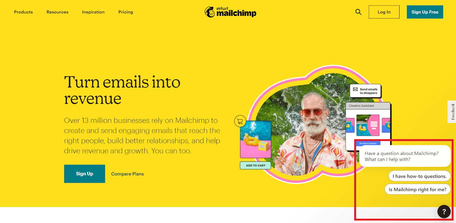 Mailchimp.com homepage