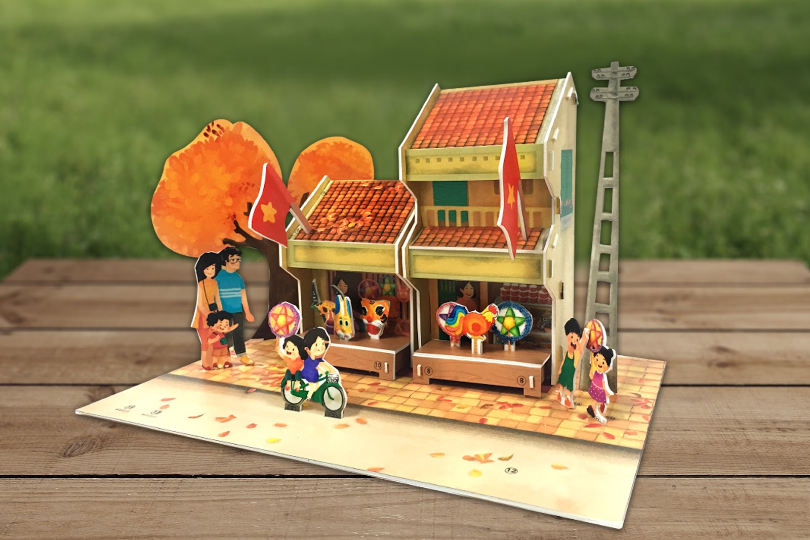 Quà tặng Trung thu - Bộ xếp hình 3D Trung Thu Việt chủ đề Sắm quà trung thu