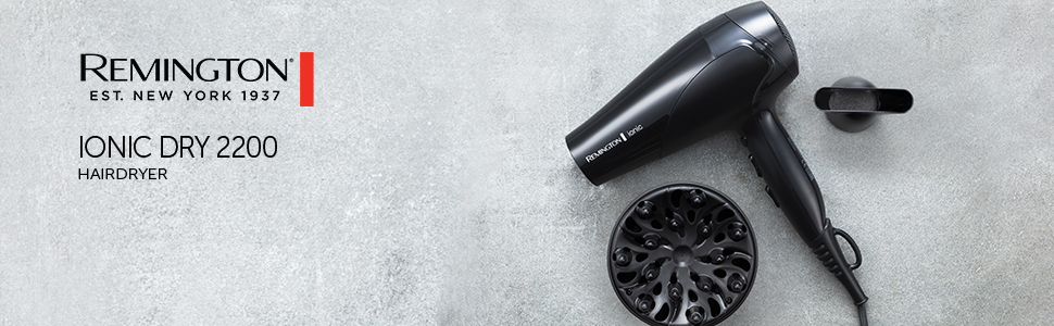 Secador de Pelo, Secador Iónico, Concentrador y Difusor, 2200 W, Negro, D3198