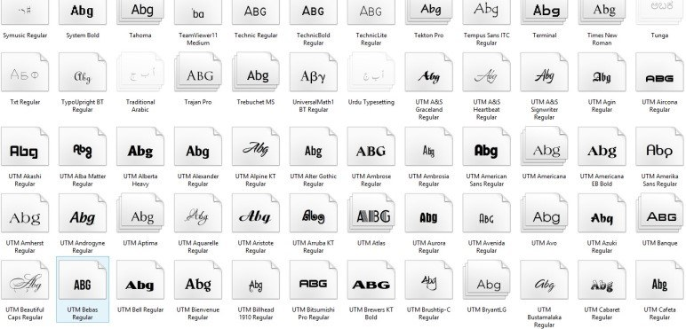 Font chữ quảng cáo UTM