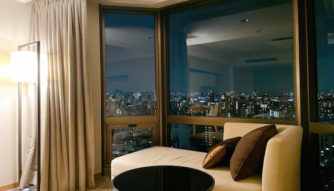 浅草ビューホテル　エグゼクティブルームの客室から見える景色（夜景）