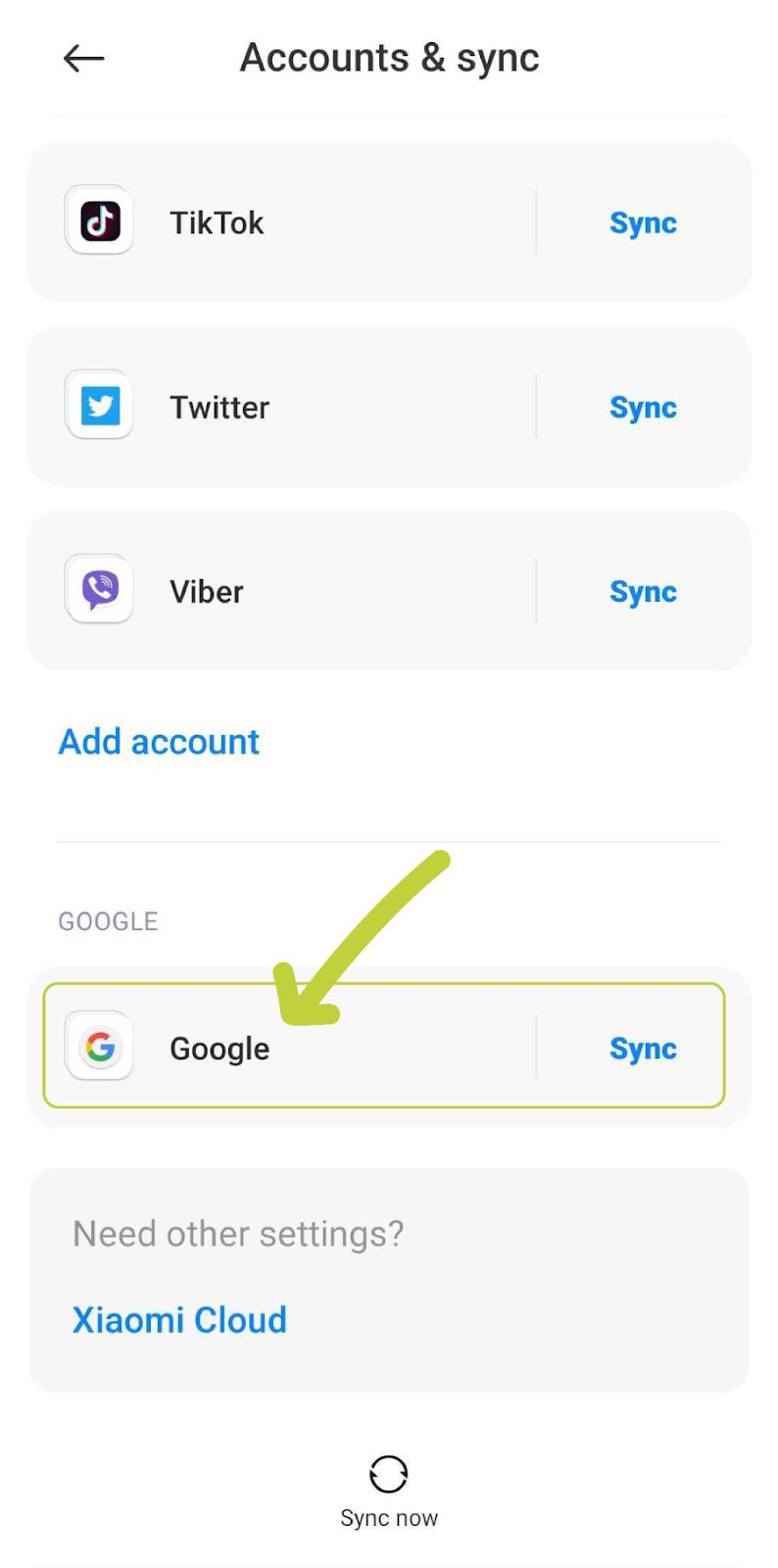 Tap on Google and the Google Account that you want to sign out of.