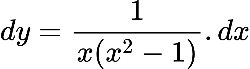 {"code":"\\begin{align*}\n{dy}&={\\frac{1}{x\\left(x^{2}-1\\right)}.dx}\t\n\\end{align*}","type":"align*","font":{"family":"Arial","size":10,"color":"#000000"},"id":"10-2-1-1-0","ts":1603708461607,"cs":"ybOAe1+PNK9uBik2aAu3kw==","size":{"width":132,"height":36}}