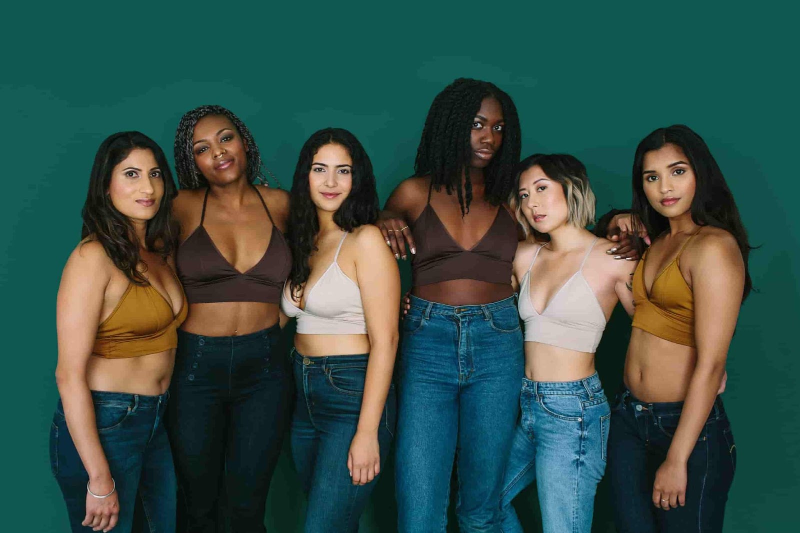 5 Women with Different Skin Tones Wearing Proclaim Sustainable Clothing Brand