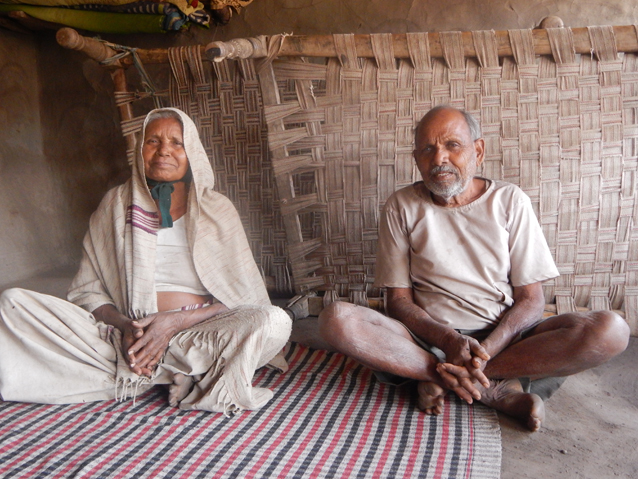 An elderly tribal couple, born and raised in the Rajasthan forest narrating their life story. Both vouch for the implementation of sustainable measures that will protect natural resources and leave a lasting impact on the  future generations of forest dwellers.  Credit: Smriti Das