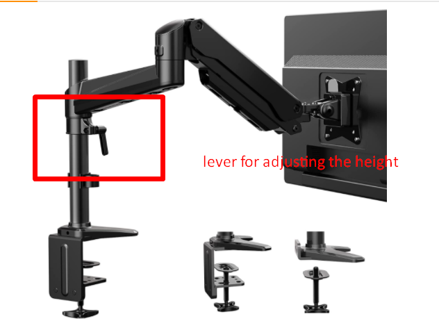 Height adjustment level of Huanuo single monitor mount