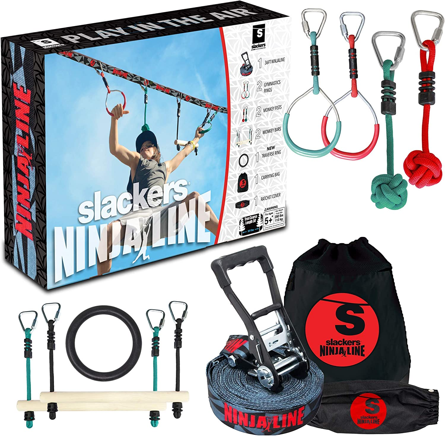Slackers 8' Ninja Rope Ladder  Ninjaline Obstacle – Bolder Play